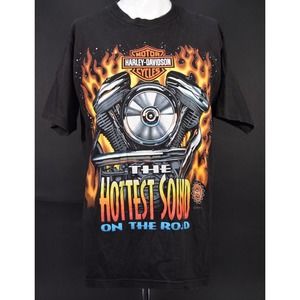 Harley Davidson Motorcycles 1995 Hottest Sound On The Road Black T-shirt | Sz L